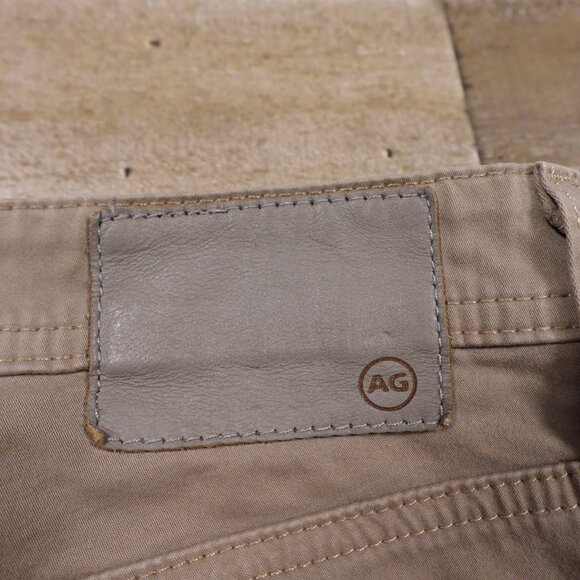 AG Adriano Goldschmied Everett Slim Straight Jeans Men’s 33x32 Khaki Stretch - Picture 13 of 14